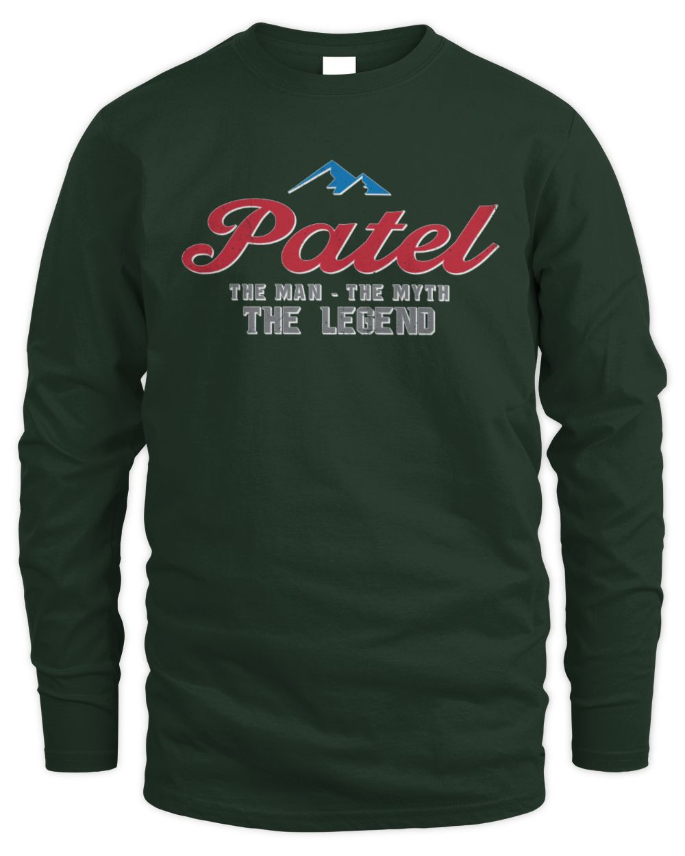 The Man The Myth The Legend Coors Light Beer T-Shirt PATEL M1-S84 / Men's Long Sleeved T-Shirt / forest green