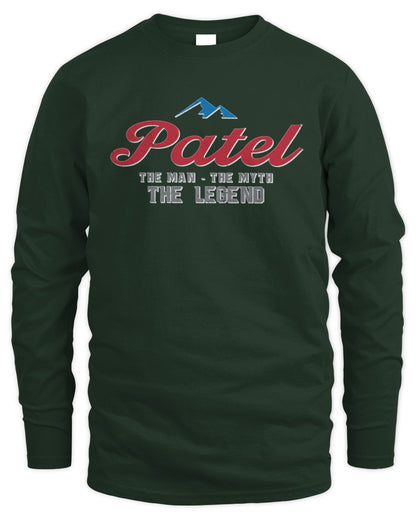The Man The Myth The Legend Coors Light Beer T-Shirt PATEL M1-S84 / Men's Long Sleeved T-Shirt / forest green