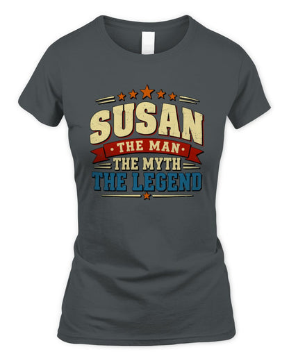 The Man The Myth The Legend Ribbon Vintage T-Shirt SUSAN M1-56 / Women's Standard T-Shirt / charcoal