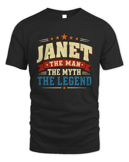 The Man The Myth The Legend Ribbon Vintage T-Shirt JANET M1-56 / Unisex Standard T-Shirt / black