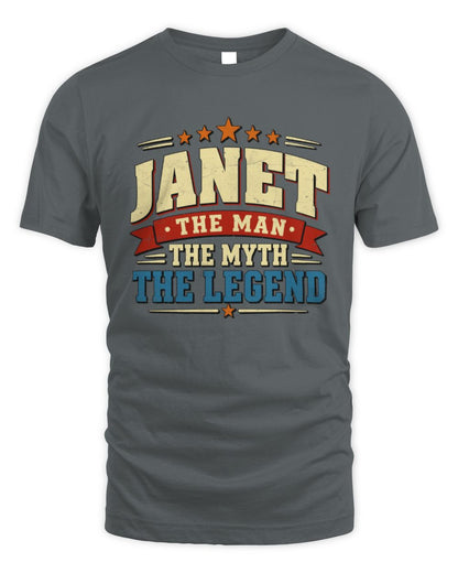 The Man The Myth The Legend Ribbon Vintage T-Shirt JANET M1-56 / Unisex Standard T-Shirt / charcoal