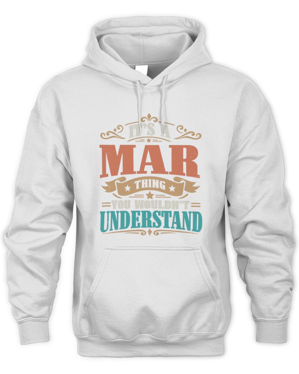 It’s a Name Thing Personalized Retro T-Shirt MAR M1-47 / Unisex Hoodie / white