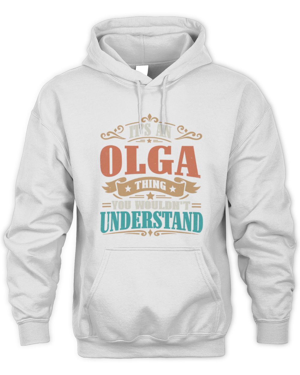 It’s a Name Thing Personalized Retro T-Shirt OLGA M1-47 / Unisex Hoodie / white