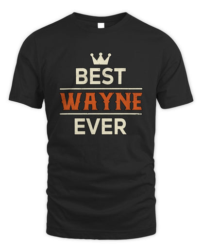 Best Your Name With Crown Shirt WAYNE M1-59 / Unisex Standard T-Shirt / black