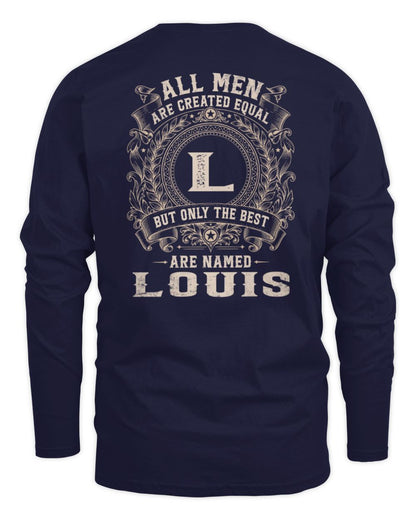 All Men Are Created Equal Cool Logo Shirt LOUIS M1-60 / Men's Long Sleeved T-Shirt / navy