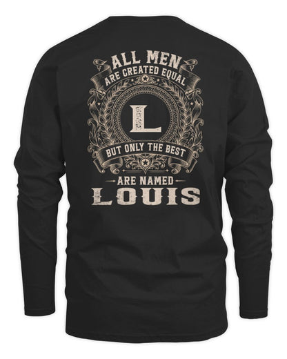 All Men Are Created Equal Cool Logo Shirt LOUIS M1-60 / Men's Long Sleeved T-Shirt / black