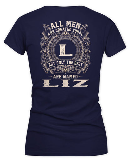 All Men Are Created Equal Cool Logo Shirt LIZ M1-60 / Women's V-Neck T-Shirt / navy