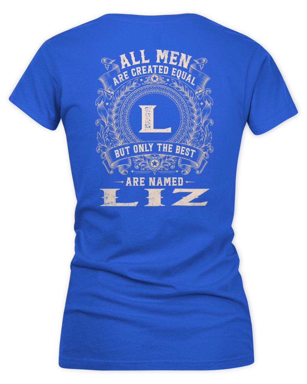 All Men Are Created Equal Cool Logo Shirt LIZ M1-60 / Women's V-Neck T-Shirt / royal