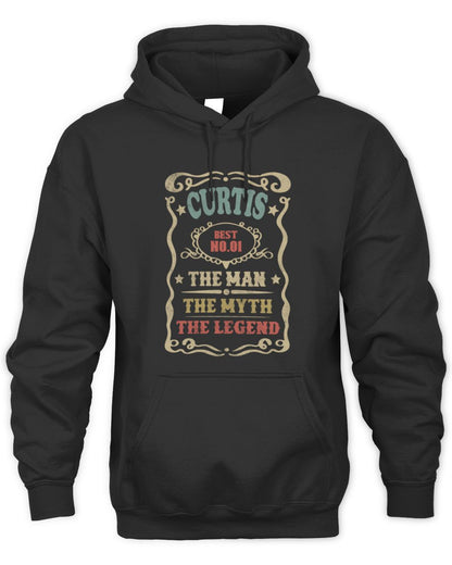 The Man The Myth The Legend Vintage Gold Wine Shirt CURTIS M1-52 / Unisex Hoodie / black