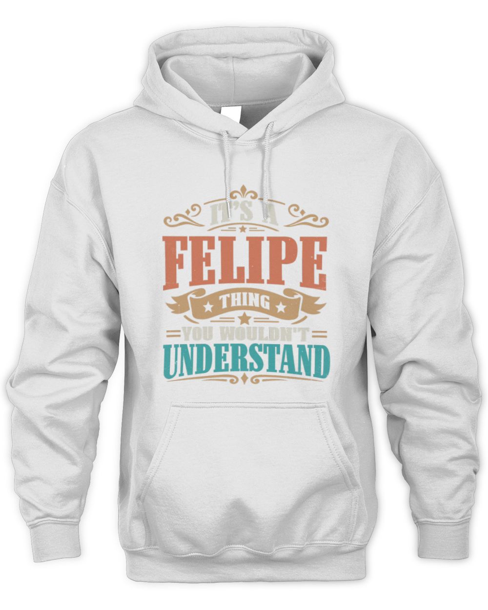 It’s a Name Thing Personalized Retro T-Shirt FELIPE M1-47 / Unisex Hoodie / white