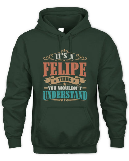 It’s a Name Thing Personalized Retro T-Shirt FELIPE M1-47 / Unisex Hoodie / forest green