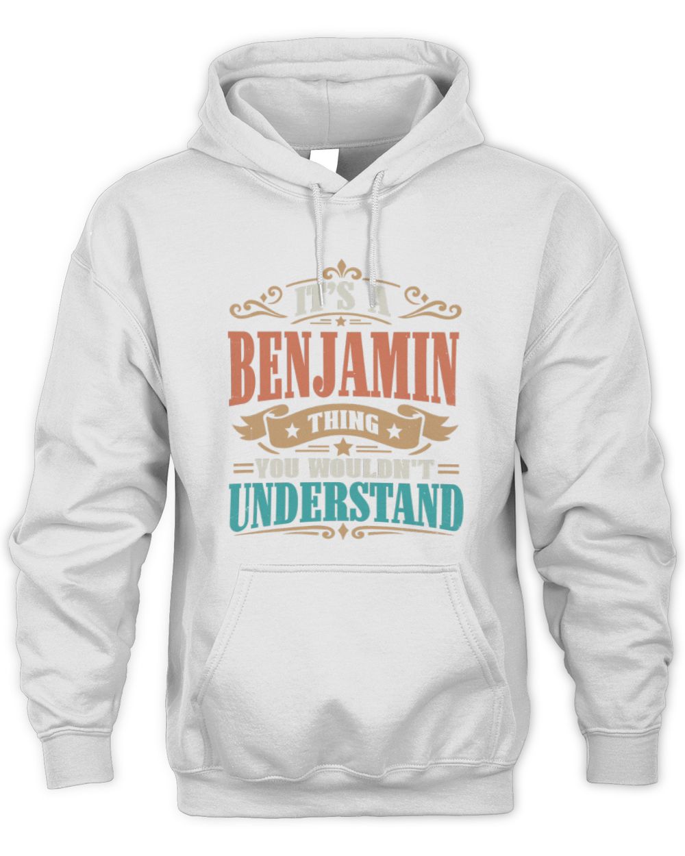 It’s a Name Thing Personalized Retro T-Shirt BENJAMIN M1-47 / Unisex Hoodie / white