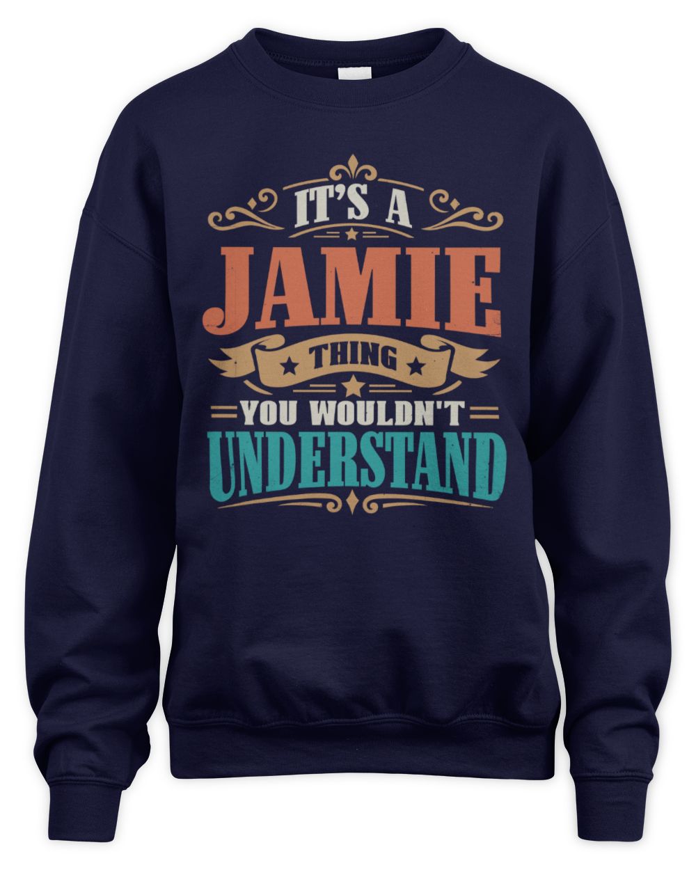 It’s a Name Thing Personalized Retro T-Shirt JAMIE M1-47 / Unisex Sweatshirt / navy