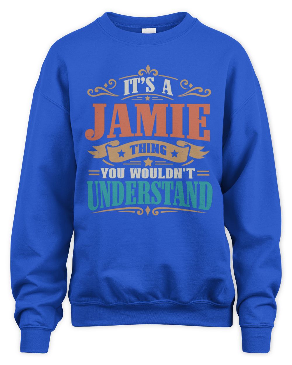 It’s a Name Thing Personalized Retro T-Shirt JAMIE M1-47 / Unisex Sweatshirt / royal