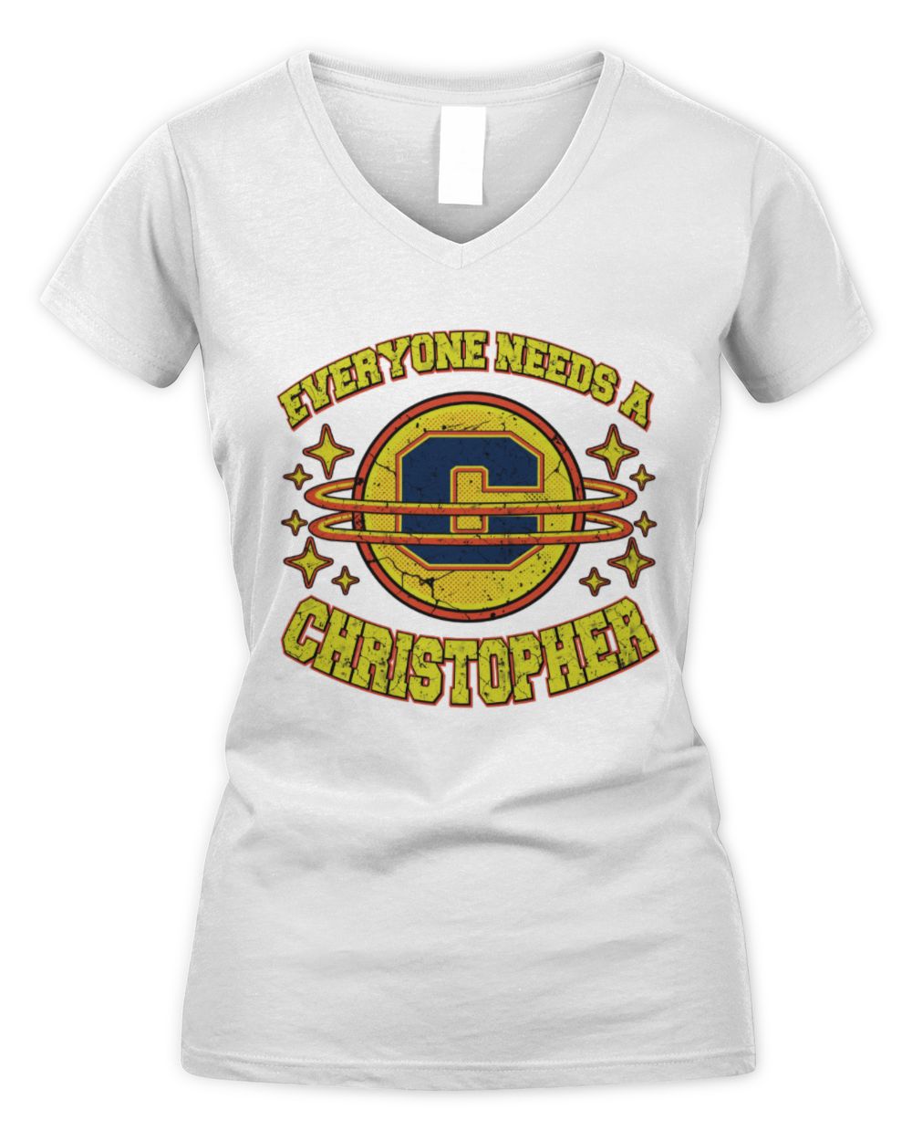 Everyone Needs a Your Name Shirt CHRISTOPHER M1-76 / Women's V-Neck T-Shirt / white