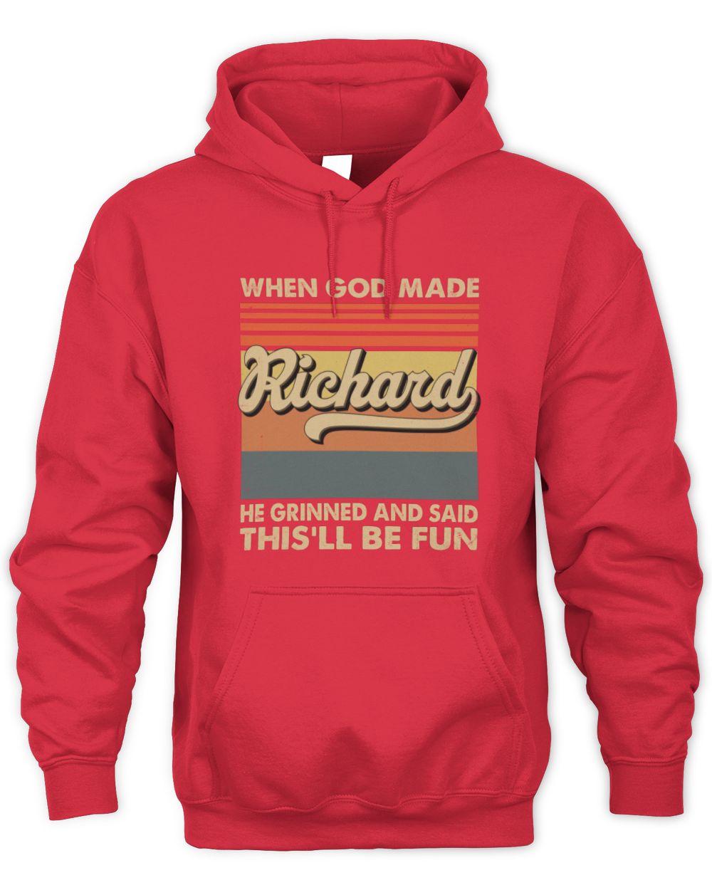 When God Made Your Name He Grinned Vintage T-Shirt RICHARD M1-55 / Unisex Hoodie / red