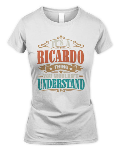 It’s a Name Thing Personalized Retro T-Shirt RICARDO M1-47 / Women's Standard T-Shirt / white