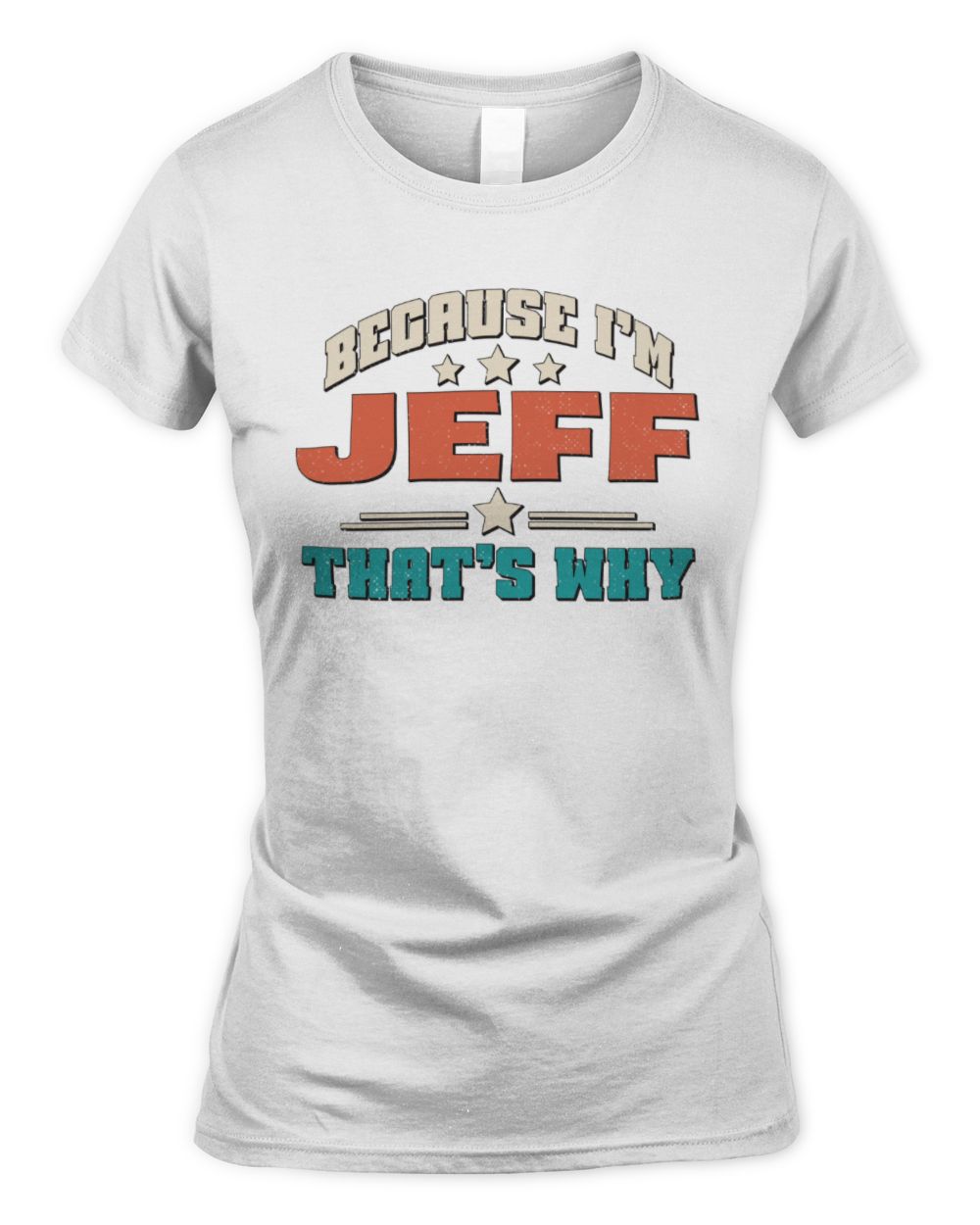 Because I'm Name That's Why Personalized Retro Shirt JEFF-49 / Women's Standard T-Shirt / white