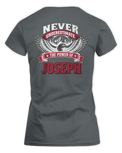 Never Underestimate Your Name Eagle Mountain Shirt JOSEPH M1-61 / Women's Standard T-Shirt / charcoal
