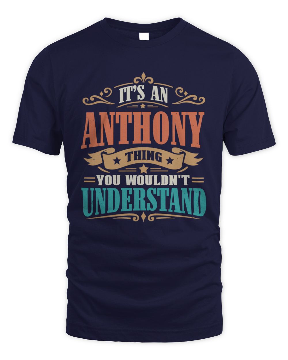 It’s a Name Thing Personalized Retro T-Shirt ANTHONY M1-47 / Unisex Standard T-Shirt / navy