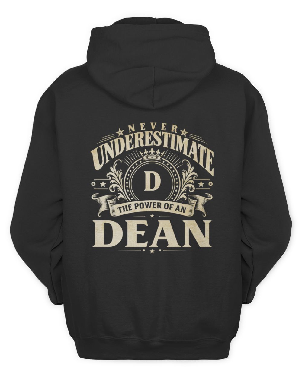 Never Underestimate Your Name Luxury Logo Shirt DEAN M1-63 / Unisex Hoodie / black