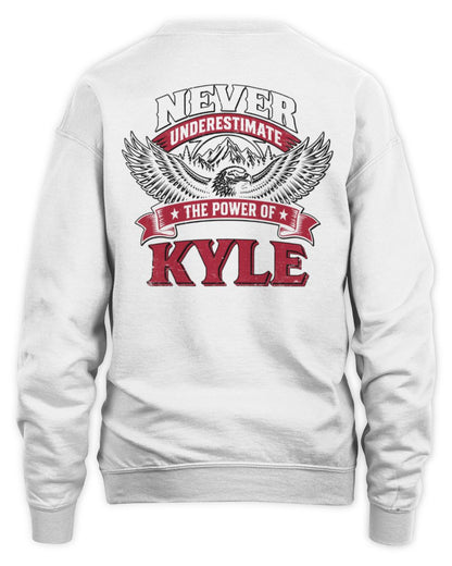 Never Underestimate Your Name Eagle Mountain Shirt KYLE M1-61 / Unisex Sweatshirt / white