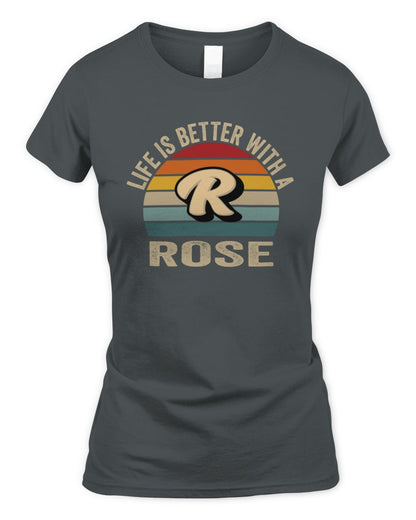 Life Is Better with Name Vintage Sun Shirt ROSE M1-50 / Women's Standard T-Shirt / charcoal