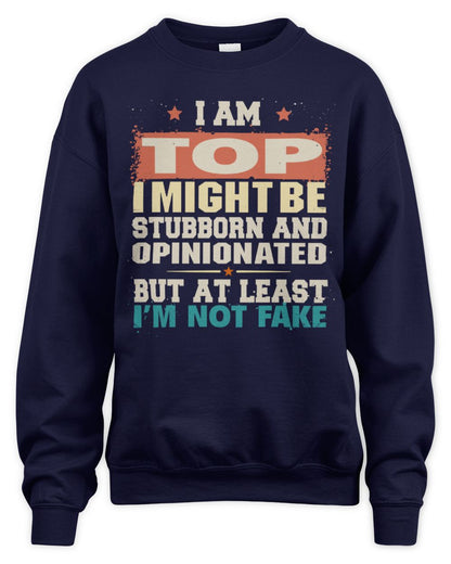 I Am Name I Might Be Stubborn and Opinionated Graphic T-Shirt TOP M1-72 / Unisex Sweatshirt / navy