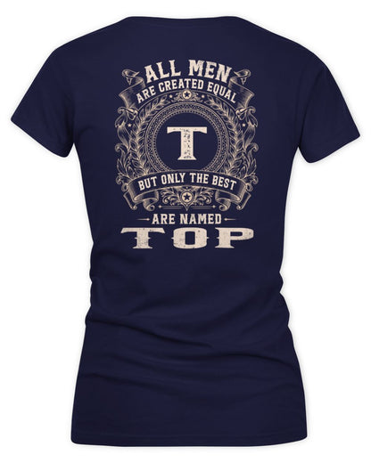 All Men Are Created Equal Cool Logo Shirt TOP M1-60 / Women's V-Neck T-Shirt / navy