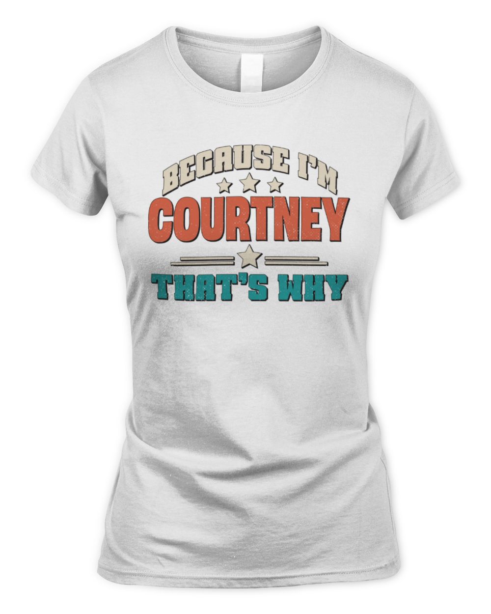 Because I'm Name That's Why Personalized Retro Shirt COURTNEY-49 / Women's Standard T-Shirt / white