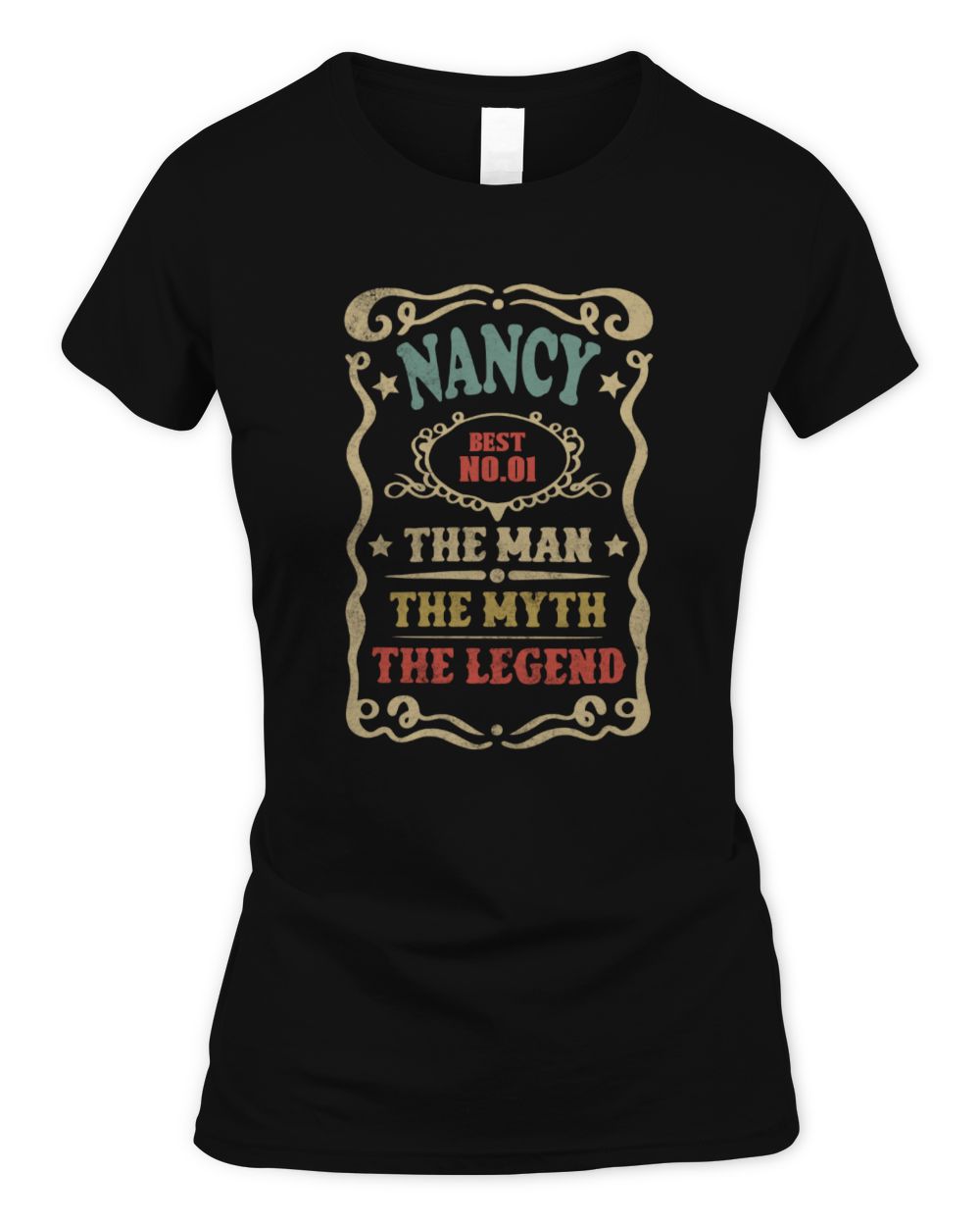 The Man The Myth The Legend Vintage Gold Wine Shirt NANCY M1-52 / Women's Standard T-Shirt / black