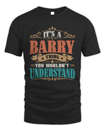 It’s a Name Thing Personalized Retro T-Shirt BARRY M1-47 / Unisex Standard T-Shirt / black