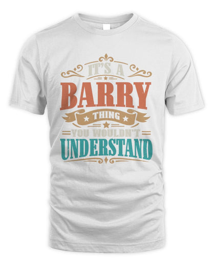It’s a Name Thing Personalized Retro T-Shirt BARRY M1-47 / Unisex Standard T-Shirt / white