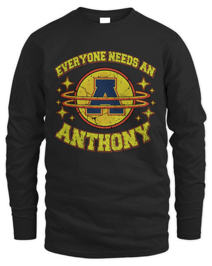 Everyone Needs a Your Name Shirt ANTHONY M1-76 / Men's Long Sleeved T-Shirt / black