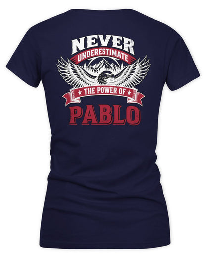 Never Underestimate Your Name Eagle Mountain Shirt PABLO M1-61 / Women's V-Neck T-Shirt / navy