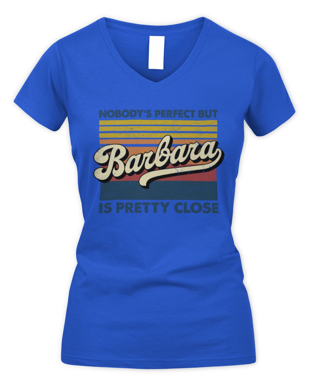 Nobody's Perfect But Your Name Is Pretty Close Retro Shirt BARBARA M1-65 / Women's V-Neck T-Shirt / royal