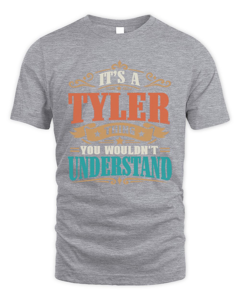 It’s a Name Thing Personalized Retro T-Shirt TYLER M1-47 / Unisex Standard T-Shirt / sport grey