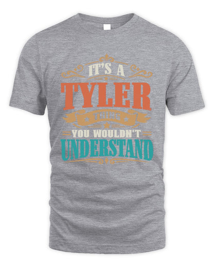 It’s a Name Thing Personalized Retro T-Shirt TYLER M1-47 / Unisex Standard T-Shirt / sport grey
