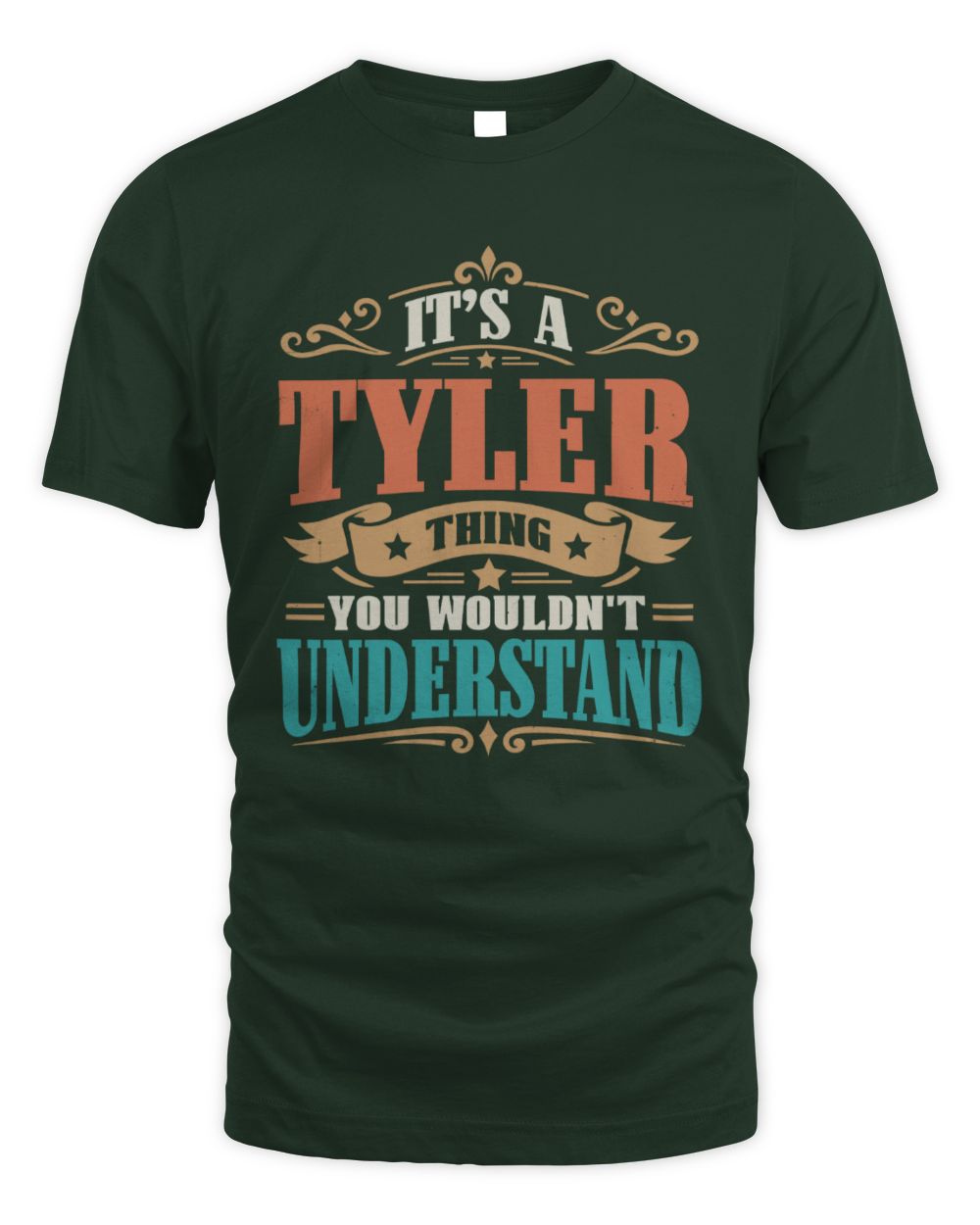 It’s a Name Thing Personalized Retro T-Shirt TYLER M1-47 / Unisex Standard T-Shirt / forest green