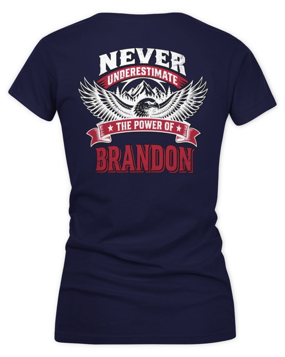 Never Underestimate Your Name Eagle Mountain Shirt BRANDON M1-61 / Women's V-Neck T-Shirt / navy