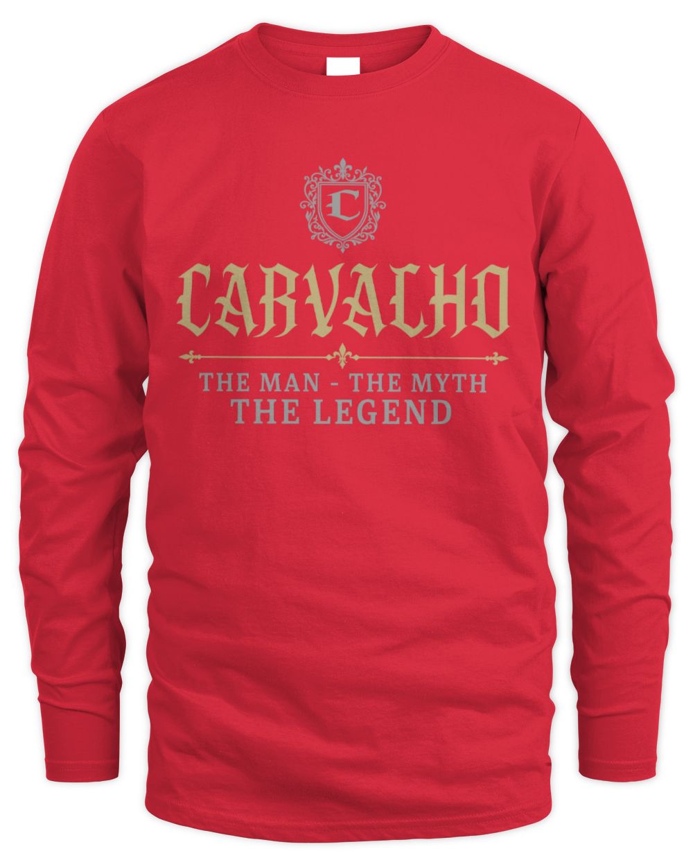 The Man The Myth The Legend Western Shirt CARVALHO M1-78 / Men's Long Sleeved T-Shirt / red
