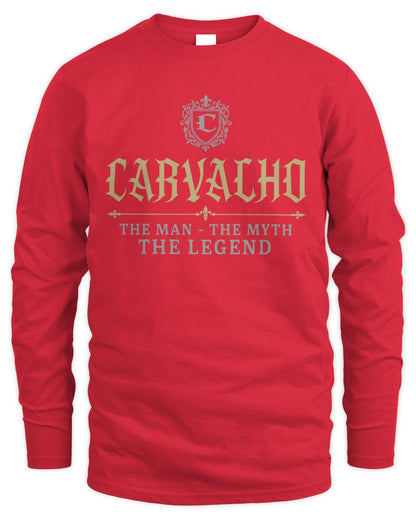 The Man The Myth The Legend Western Shirt CARVALHO M1-78 / Men's Long Sleeved T-Shirt / red