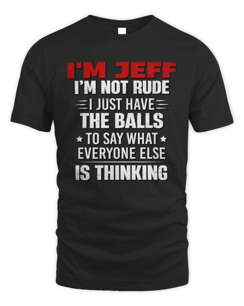 I'm Name I'm Not Rude I Just Have The Balls Funny T-Shirt JEFF M1-46 / Unisex Standard T-Shirt / black