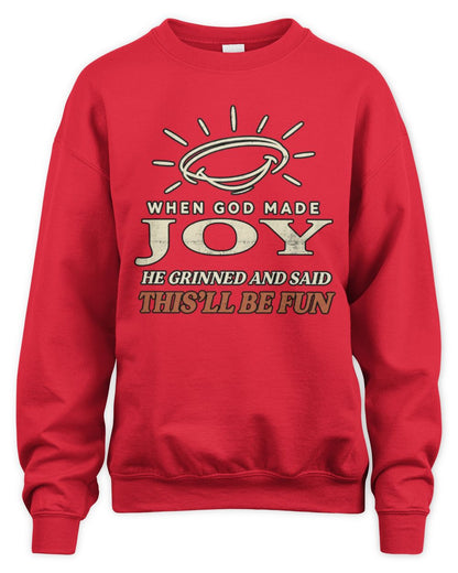 When God Made Your Name Funny Western T-Shirt T-Shirt JOY M1-S82 / Unisex Sweatshirt / red