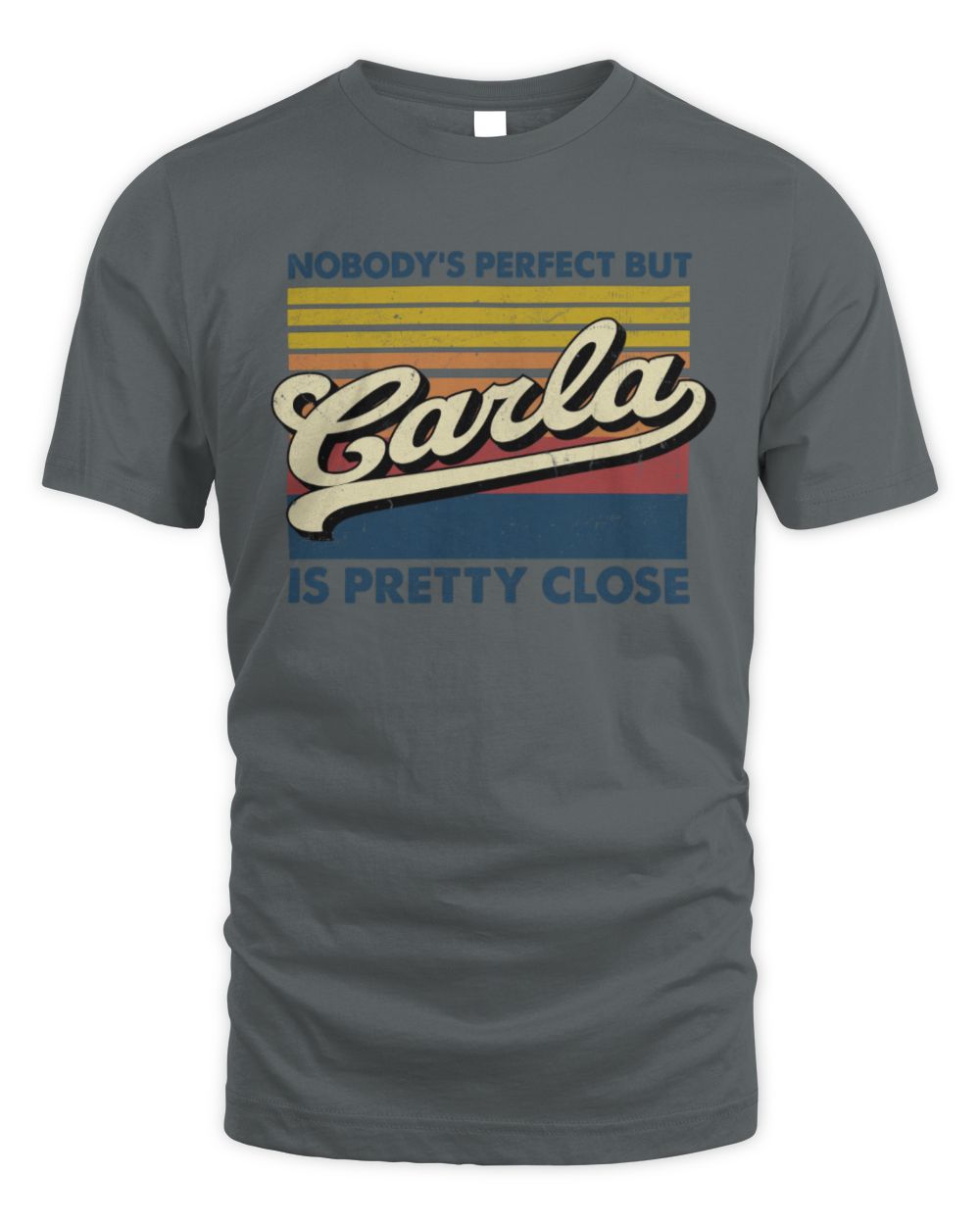 Nobody's Perfect But Your Name Is Pretty Close Retro Shirt CARLA M1-65 / Unisex Standard T-Shirt / charcoal