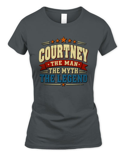The Man The Myth The Legend Ribbon Vintage T-Shirt COURTNEY M1-56 / Women's Standard T-Shirt / charcoal