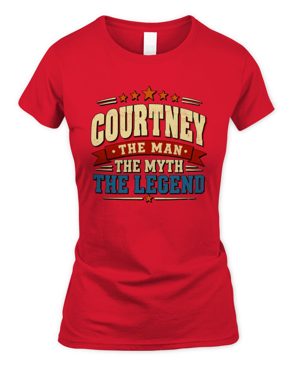 The Man The Myth The Legend Ribbon Vintage T-Shirt COURTNEY M1-56 / Women's Standard T-Shirt / red