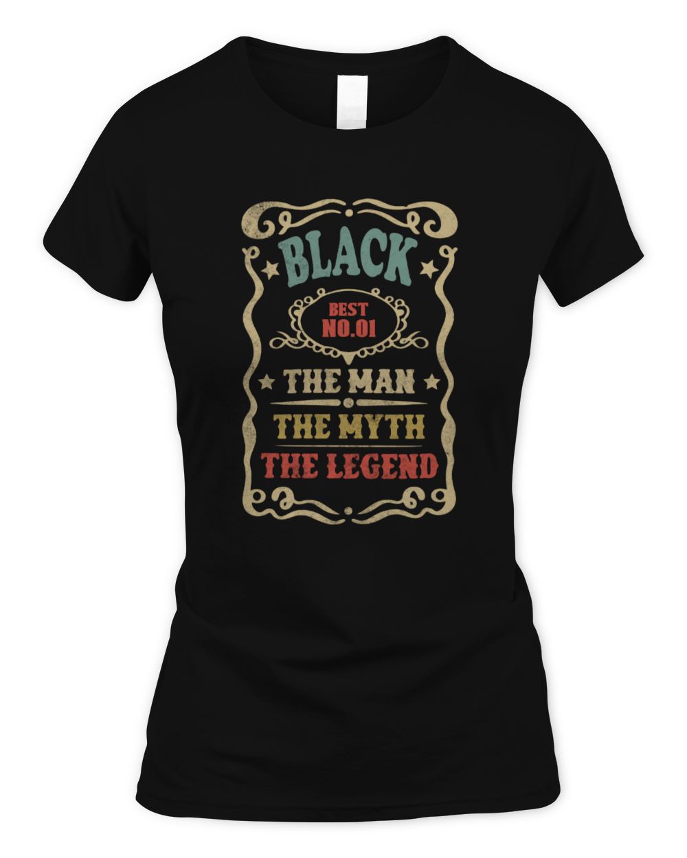 The Man The Myth The Legend Vintage Gold Wine Shirt BLACK M1-52 / Women's Standard T-Shirt / black