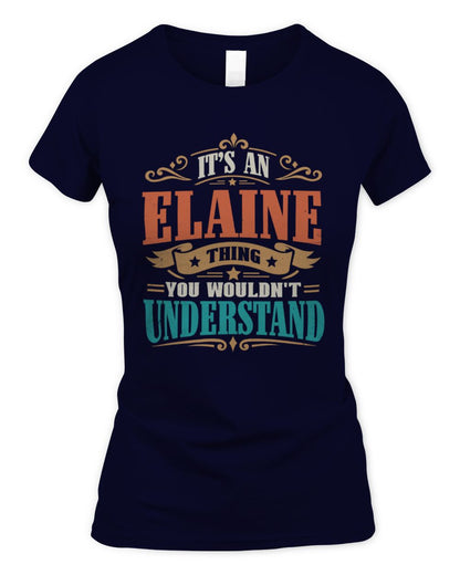 It’s a Name Thing Personalized Retro T-Shirt ELAINE M1-47 / Women's Standard T-Shirt / navy