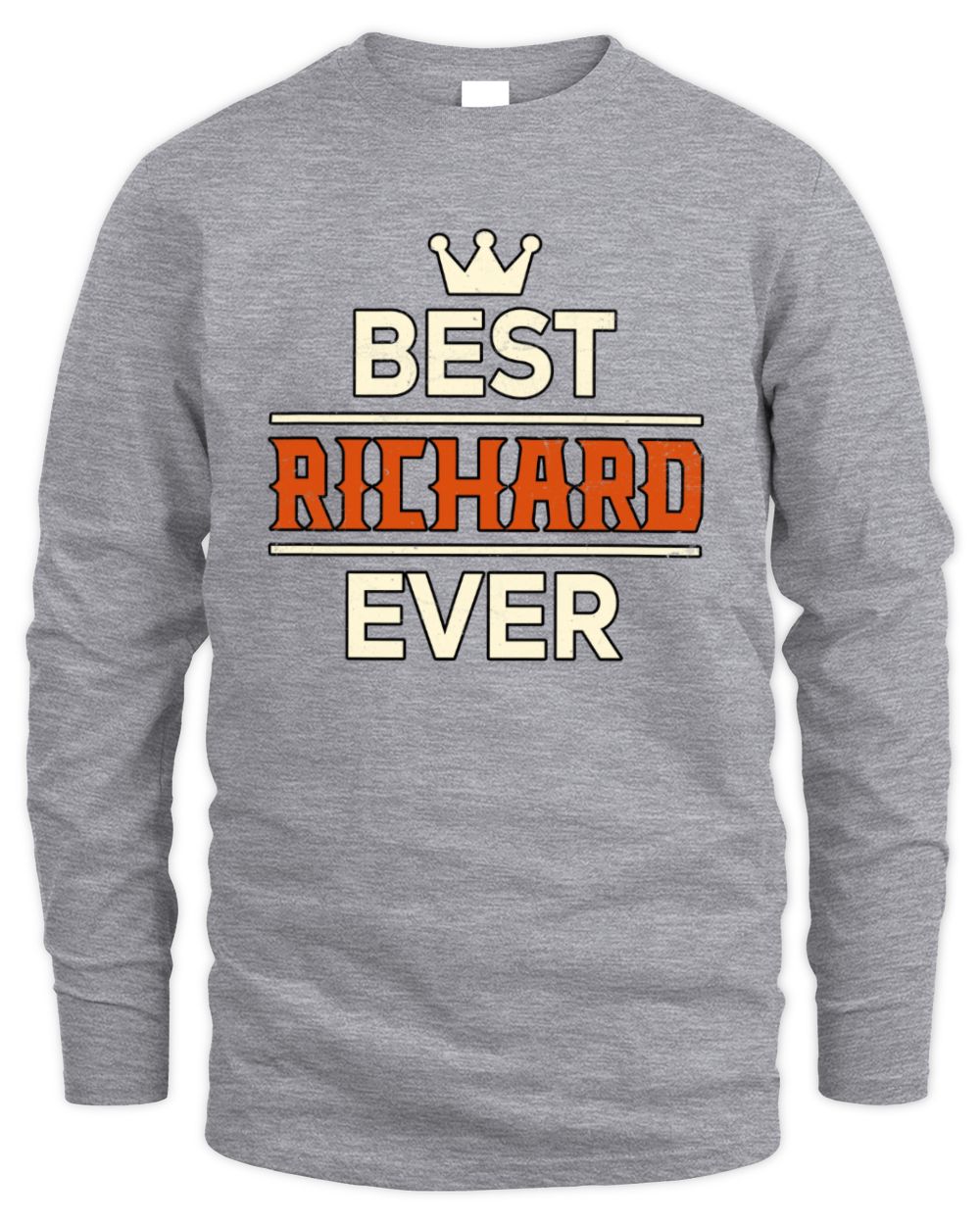 Best Your Name With Crown Shirt RICHARD M1-59 / Men's Long Sleeved T-Shirt / sport grey